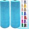 2 Pcs Blue Deco Mesh Ribbon Rolls 10 Inch 10 Yards(30 ft) Decorative Mesh Fabric with Foil